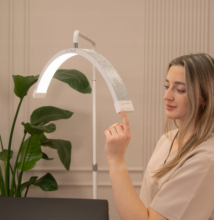 Lampa kosmetyczna podłogowa i-coucou POL Moon II z Cyrkoniami 45 W biały