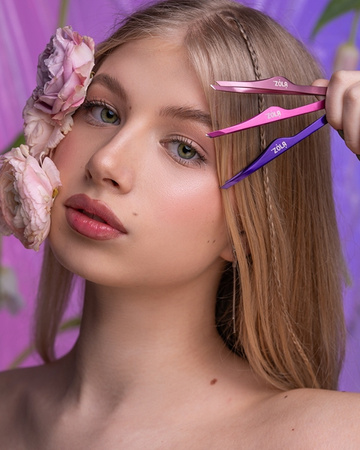 ZOLA Pęseta skośna do brwi Silver