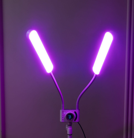 Lampa Kosmetyczna Przedłużania Rzęs Duo Multikolor Dwuramienna RGB LED