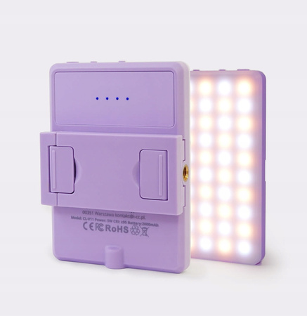 Lampka LED Klips Składana Telefon Selfie Zdjęć Makijażu Kosmetyczna Fiolet