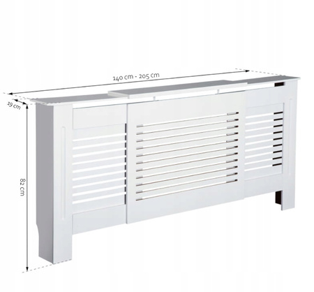 Regulowana osłona na grzejnik kaloryfer BIAŁA