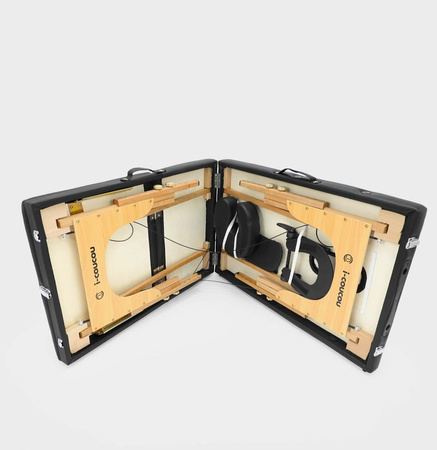 ŁÓŻKO STÓŁ DO MASAŻU SKŁADANY 3SEGMENTY POKROWIEC PIANKA 5CM DREWNO ICOUCOU