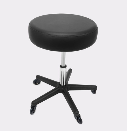 Taboret kosmetyczny płaski z oparciem CZARNY