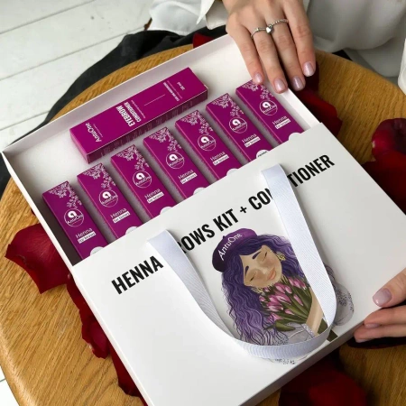 AntuOne Zestaw henna 7g + odżywka do brwi