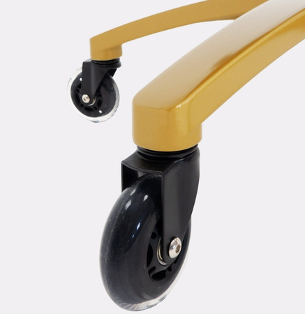 Krzesło Taboret Rodeo Siodło z oparciem kosmetyczne CZARNY - ZŁOTY