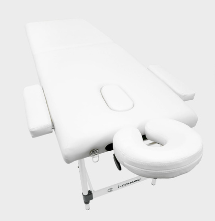Łóżko do masażu kosmetyczne aluminiowe - białe