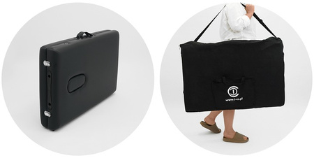 Stół do tatuażu 3 segmentowy drewniany- czarny