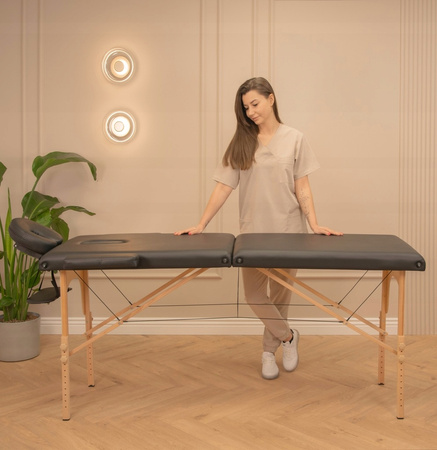 Stół do Masażu Łóżko do Rehabilitacji Przenośne 5cm Pianka + Poduszka Kosmetyczna