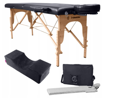 Stół do Masażu Łóżko do Rehabilitacji Przenośne 5cm Pianka + Poduszka Kosmetyczna