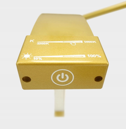 Lampa Kosmetyczna LED Regulowana Złota + Łóżko Kosmetyczne do Stylizacji Rzęs 60 cm