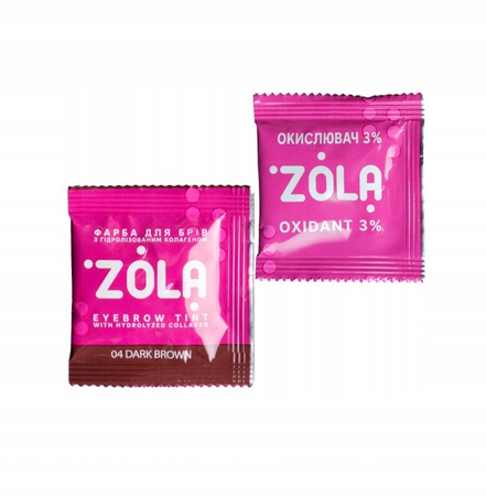 Farbka do brwi Zola 04 Dark brown 5 ml + аktywator oksydant 5 ml