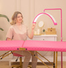 Lampa Kosmetyczna LED Podłogowa Pink 45w + Łóżko Kosmetyczne do Stylizacji Rzęs 60 cm