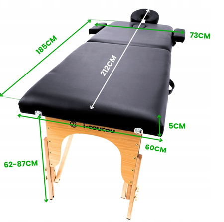 Stół do Masażu Łóżko do Rehabilitacji Przenośne 5cm Pianka + Poduszka Kosmetyczna