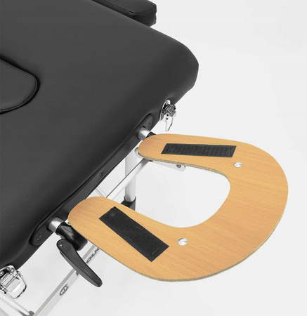 Łóżko do masażu 3 segmentowe aluminiowe - czarne