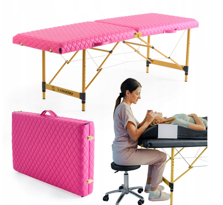 Lampa Kosmetyczna LED Podłogowa Pink 45w + Łóżko Kosmetyczne do Stylizacji Rzęs 60 cm