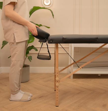 ŁÓŻKO STÓŁ DO MASAŻU SKŁADANY 3SEGMENTY POKROWIEC PIANKA 5CM DREWNO ICOUCOU