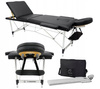 Łóżko do masażu 3 segmentowe aluminiowe - czarne