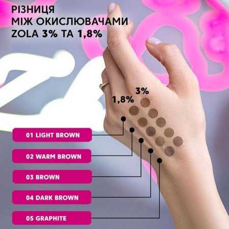 ZOLA Farba do brwi z kolagenem 15ml.  04 dark brown