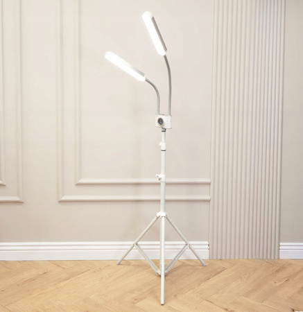 Lampa Kosmetyczna Duo Star LED Podłogowa Dwuramienna Przedłużania Rzęs