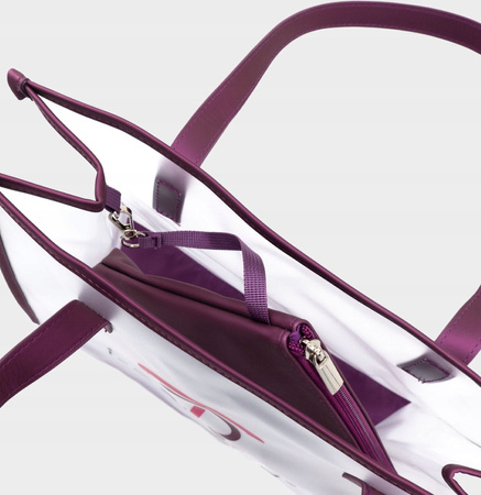 Torebka Shopper Damska I-COUCOU Duża Mieści A4 z saszetką FIOLETOWA