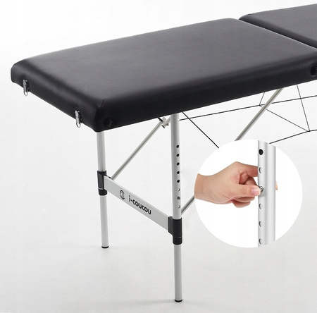 Łóżko Kosmetyczne Stół Przedłużania Rzęs Składane Aluminiowe Fotel 70 cm