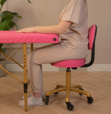 Lampa Kosmetyczna LED Podłogowa Pink 45w + Łóżko Kosmetyczne do Stylizacji Rzęs 60 cm