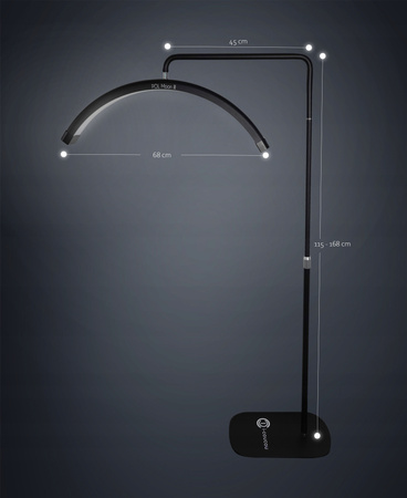 Lampa kosmetyczna do przedłużania rzęs POL Moon II z cyrkoniami czarna