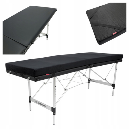 Łóżko Kosmetyczne Składane 60 cm + Materac Kosmetyczny do Przedłużania Rzęs 60x185 cm