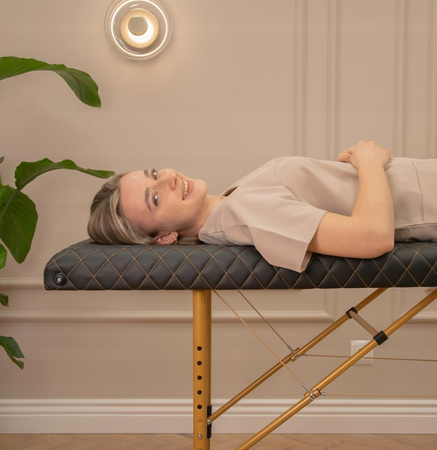 Pikowane łóżko kosmetyczne do rzęs 3-SEG Space Gold - Czarne