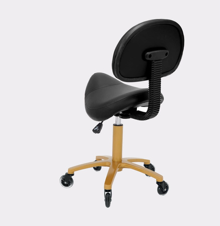 Taboret Krzesło Hoker Kosmetyczny Rodeo Siodło Regulowany Kółkach Czarny