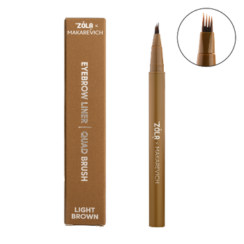 ZOLA x Makarevich Eyebrow Liner Jasny brąz Quad brush