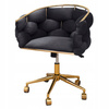 Fotel Obrotowy BALLOON Welurowy Krzesło Fryzjerski Siedzisko Salonu CZARNY