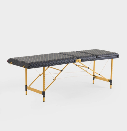 Łóżko kosmetyczne do stylizacji rzęs 3-seg. SPACE Gold - Czarne