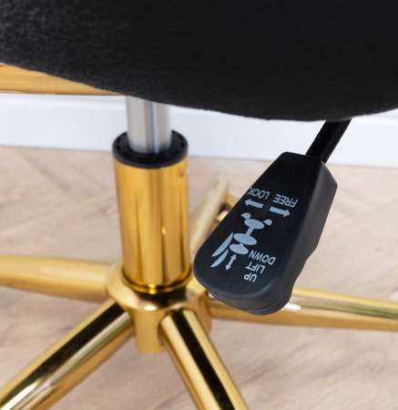 Fotel Obrotowy BALLOON Welurowy Krzesło Fryzjerski Siedzisko Salonu CZARNY