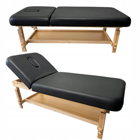 Leżanka Stół Łóżko Masażu Drewniany Dwusegmentowa Regulacja Pianka Drewno