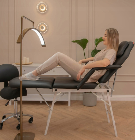 Fotel Kosmetyczny Składany Leżanka Regulacja Przedłużania Rzęs Pedicure