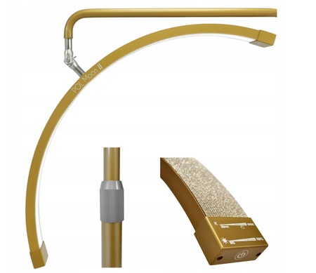 Lampa Kosmetyczna Podłogowa Stojąca Przedłużania Rzęs LED Bezcieniowa Złota