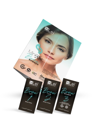 Inlei® „MINI KIT” BROW BOMBER mini zestaw saszetek do brwi 3 x 1,2 ml