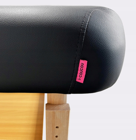 Stół do masażu stacjonarne drewniane - czarne - lakierowane