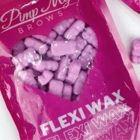 Pimp My Brows elastyczny różowy wosk do depilacji twardy Flexi Wax 100 g
