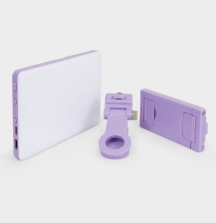 Lampka LED Klips Składana Telefon Selfie Zdjęć Makijażu Kosmetyczna Fiolet