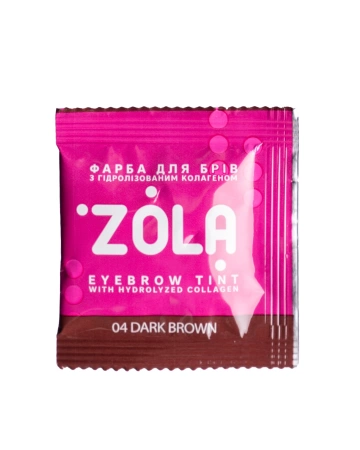 ZOLA Farba do brwi z kolagenem w saszetce z utleniaczem 3% 5 ml. 04 dark brown