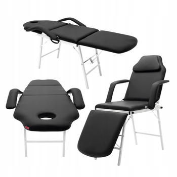 Fotel Kosmetyczny Składany Leżanka Regulacja Przedłużania Rzęs Pedicure