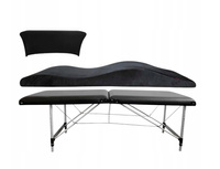 Łóżko Kosmetyczne Stół do Stylizacji Rzęs Składane Aluminiowe 60 cm + Materac Kosmetyczny Anatomiczny 60x185 cm + Prześcieradło