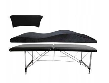 Łóżko Kosmetyczne Stół do Stylizacji Rzęs Składane Aluminiowe 60 cm + Materac Kosmetyczny Anatomiczny 60x185 cm + Prześcieradło