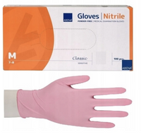 ABENA rękawice nitrylowe bezpudowe różowe rozmiar M 100szt