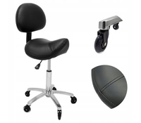 Taboret Krzesło Stołek Kosmetyczny Rodeo Oparciem Siodło Hoker Czarny