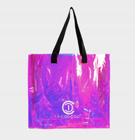 Torebka Shopper Damska I-COUCOU Duża Mieści A4 holograficzna RÓŻOWA