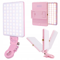 Lampa LED Klips Składana Selfie Telefon Zdjęć Makijażu Kosmetyczna Rzęs Róż
