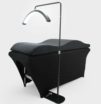 Materac kosmetyczny 60x185 cm + Łóżko do przedłużania rzęs 60 cm + Lampa + Prześcieradło